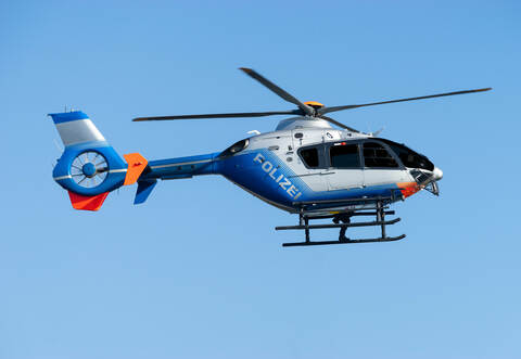 Polizeihelikopter in der Luft