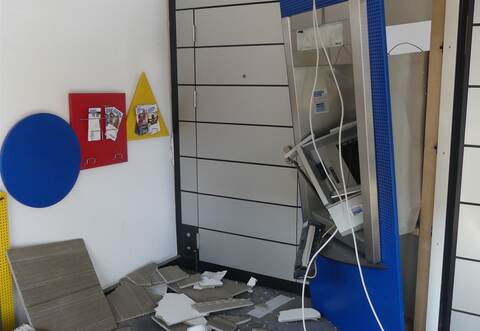 Völlig zerstört: Der Bankomat in Langensteinbach.