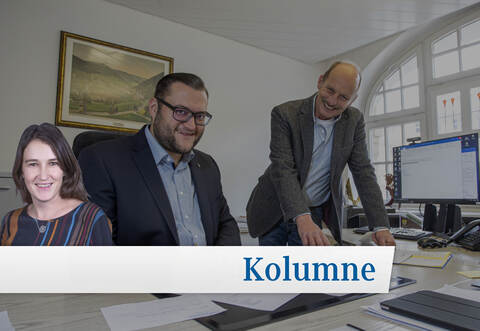 Wenn es doch nur immer so wäre. Beim Anruf im Bad Wildbader Rathaus hat PZ-Redakteurin Carolin Weiß plötzlich zwei Bürgermeister am Telefon gehabt: Marco Gauger (links), der am Samstag vereidigt wird, und Interims-Rathauschef Jochen Borg.