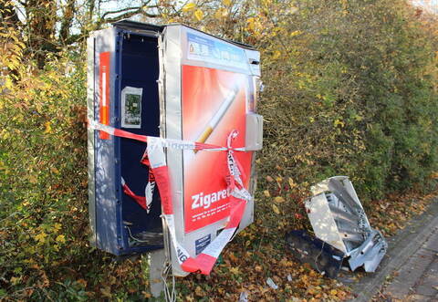 Vollständig zerstört waren die Zigarettenautomaten nach den Diebstählen – ähnlich wie bei diesem Fall aus Ötisheim im Jahr 2018.