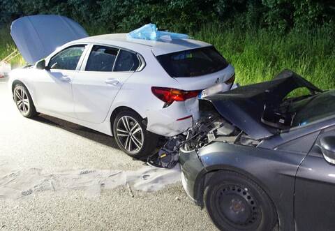 Die vier Fahrzeuginsassen erlitten allesamt Verletzungen.