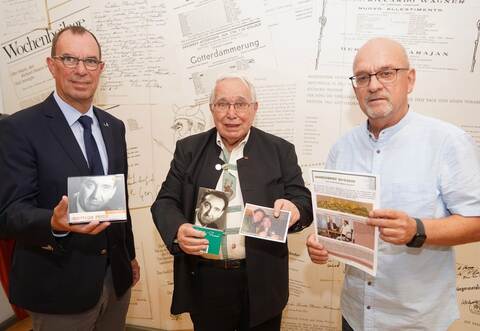 Voller Vorfreude: Präsident Frank Schneider (von links), Ehrenpräsident Hans A. Hey und Geschäftsführer Adalbert Bangha hoffen auf viele Gäste beim Jubiläumskonzert der Gottlob-Frick-Gesellschaft am 15. Oktober.