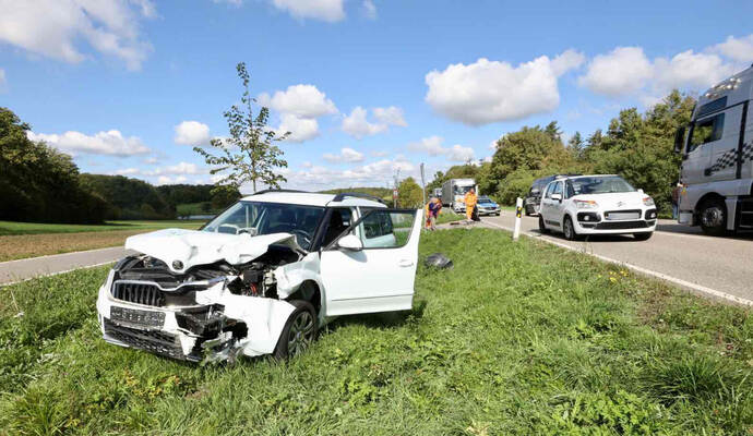 Ein Auffahrunfall bei Friolzheim sorgte am Mittwoch zwischenzeitlich für die Sperrung der L1134.