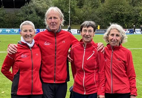 Erfolgreich bei der Masters-DM in Erding: von links nach rechts: Britta Tepe, Peter Schultz, Helga Rett, Anita Bayha-Zaiser.
