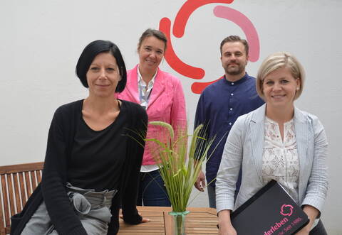Das Leitungsteam der Jugendsozialarbeit: Gabi Esposito, Nadine Kraijo, Christian Gutjahr und Sylvie Rüegg (von links). Foto: Miteinanderleben