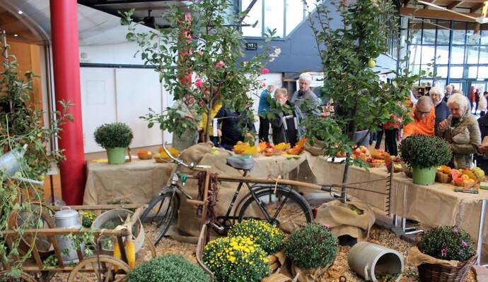 Den Herbst in die Kulturhalle geholt: Das hat der OGV Wilferdingen am Wochenende mit kreativen Dekoideen getan.