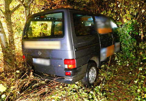 Laut Polizei kam das Auto in einem Haselnussstrauch zum Stehen.