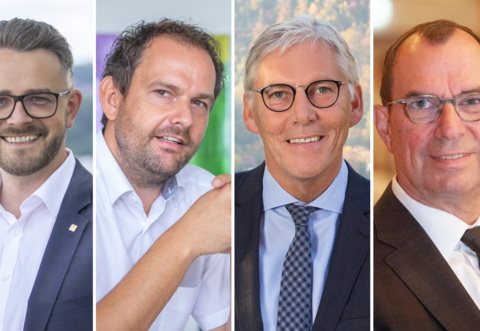 Blicken zurück und voraus: Peter Boch, Bastian Rosenau, Helmut Riegger und Frank Schneider.