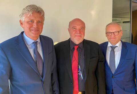 3. Vorsitzender Marcus Binder, Präsident Uwe Staib sowie der 2. Vorsitzende Peter Pfäffle. (von links)