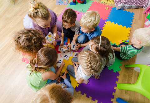 Educational group activity at the kindergarten or daycare
