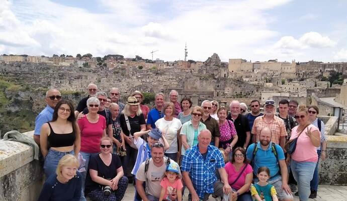 Ein Höhepunkt der Reise: Die Gruppe besucht Matera, die Kulturhauptstadt von 2019. Ein Höhepunkt der Reise: Die Gruppe besucht Matera, die Kulturhauptstadt von 2019.