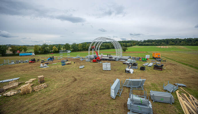 Aufbau Jubiläum Lobo MC