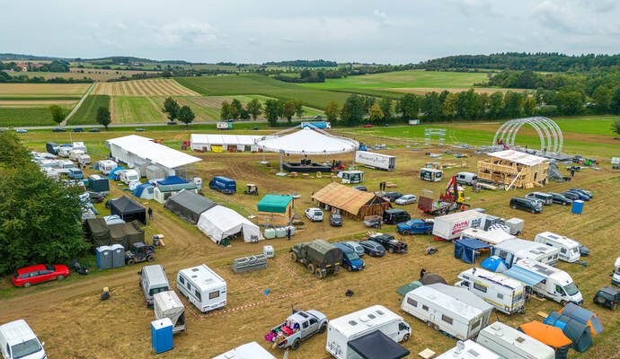 Aufbau Jubiläum Lobo MC
