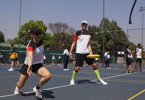 Naemi Singrün und Maurice Binder vom TV Kieselbronn bei der WM im Einsatz.