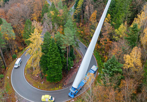 Rotorblatt Transport Windpark Langenbrand