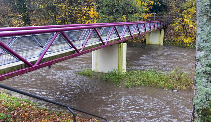 Nagold Wasserstand nach Starkregen