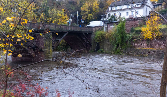 Nagold Wasserstand nach Starkregen
