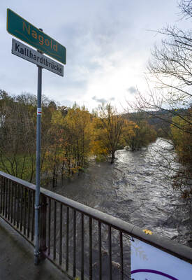 Nagold Wasserstand nach Starkregen