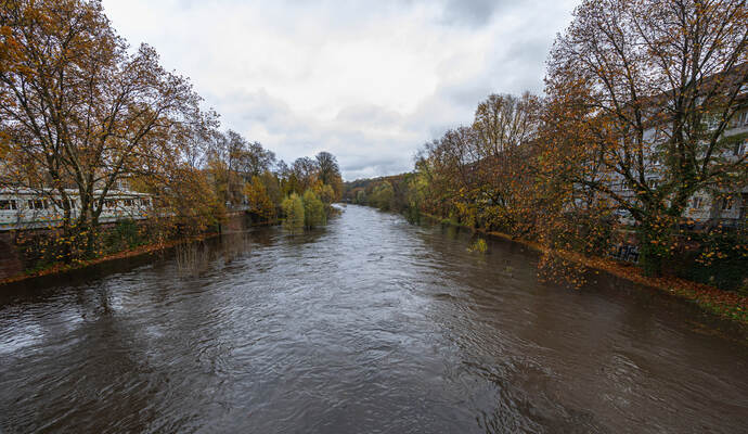 Hochwasser Enz Inselsteg