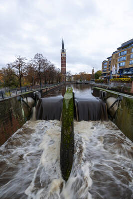 Hochwasser Enz Nonnenmühlwehr