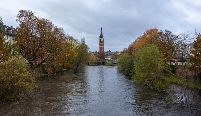 Hochwasser Enz Inselsteg