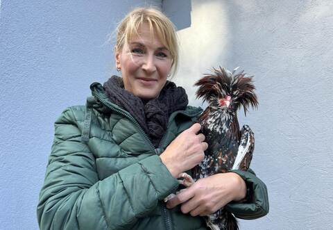 Die Engelsbranderin Anja Philippsen mit ihrem „Luigi“.