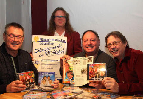 „Die Stromberger“, das sind die Ötisheimer Musiker Michael Gutjahr, Uwe Siegmund sowie die Brüder Matthias und Uwe Pelz (von links). Im ehemaligen Mühlehof waren sie in den 30 Jahren ihres Bestehens genauso zu Gast wie in den Illustrierten.