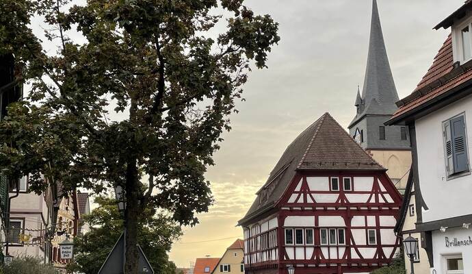 Tiefenbronns schmucker Ortskern: Die Franz-Josef-Gall-Straße, hier im Herbst aufgenommen, ist der Mittelpunkt des öffentlichen Lebens in der Gemeinde. Neben einigen anderen Unternehmen findet sich dort auch die Bäckerei Böss. Ein Einbruch in deren Räume ist einem Einbrechertrio zum Verhängnis geworden. Tiefenbronns schmucker Ortskern: Die Franz-Josef-Gall-Straße, hier im Herbst aufgenommen, ist der Mittelpunkt des öffentlichen Lebens in der Gemeinde. Neben einigen anderen Unternehmen findet sich dort auch die Bäckerei Böss. Ein Einbruch in deren Räume ist einem Einbrechertrio zum Verhängnis geworden.