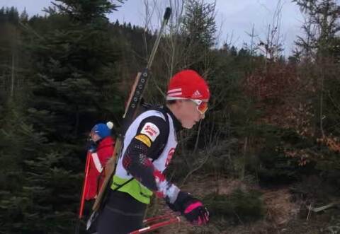 Biathlet Maxim Haddou vom WSV Schömberg auf der Strecke im Arber.