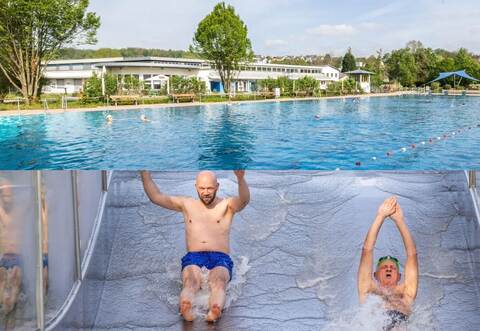 In Mühlacker (oben) und Knittlingen (unten) ist die Freibadsaison bereits gestartet.