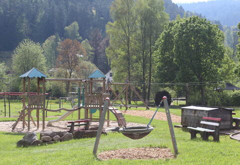 Der „Heidelbär“-Spielplatz im Kurgarten: Seit der Umgestaltung gibt es hier viel Neues.