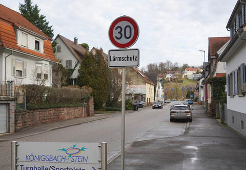In der Ortsdurchfahrt von Stein gilt hier schon Tempo 30.