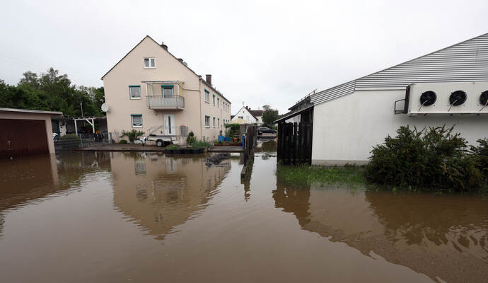 Hochwasser in Bayern - Offingen