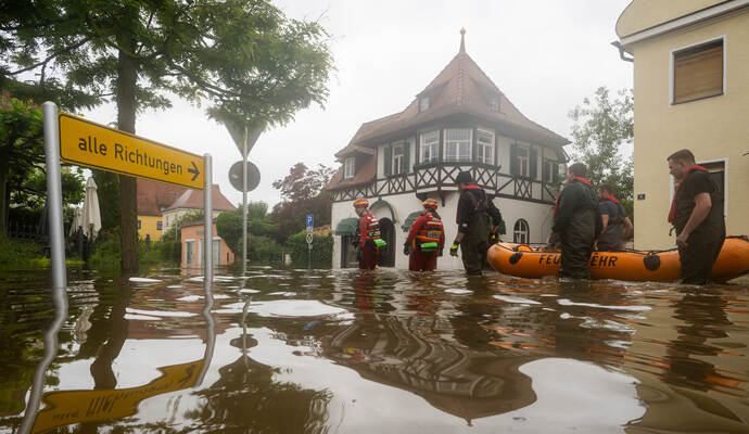 Hochwasser in Bayern - Wertingen