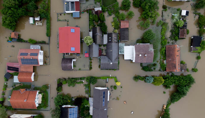 Hochwasser in Bayern - Pfaffenhofen an der Ilm
