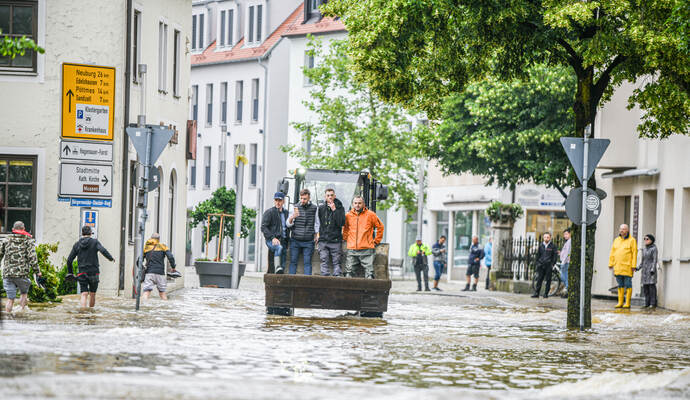 Hochwasser in Bayern - Schrobenhausen