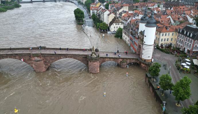 Hochwasser in Baden-Württemberg - Heidelberg