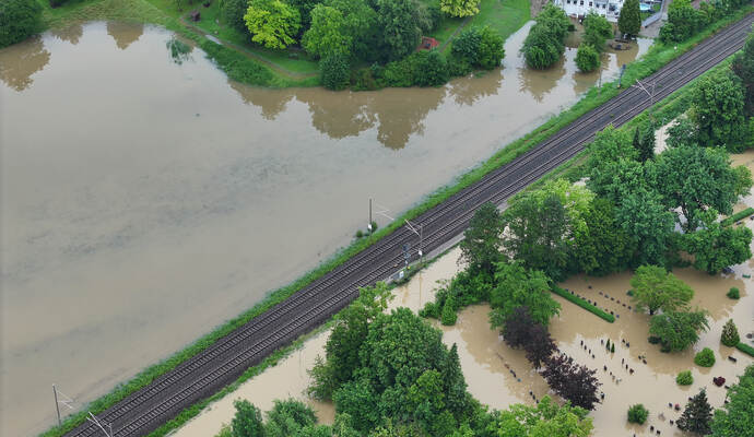 Hochwasser in Baden-Württemberg - Meckenbeuren