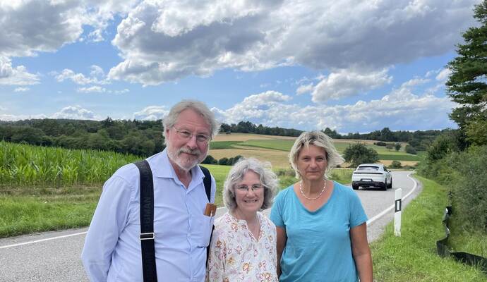 Joseph Michl und Annette Michl (Grundstückseigentümer) und Simone Reusch (UBLM)