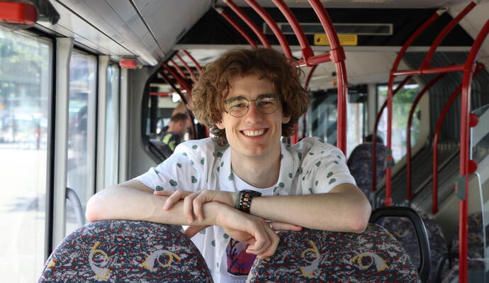 Marlon Frommer, der VCD-Kreisvorsitzende, steht voll auf den Öffentlichen Personen-Nahverkehr. Foto: Frommer Marlon Frommer, der VCD-Kreisvorsitzende.