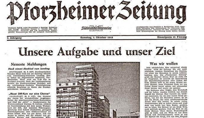 Ganz schön viel Blei, würde man heute sagen: In der ersten Ausgabe der Pforzheimer Zeitung dominierten Texte.
