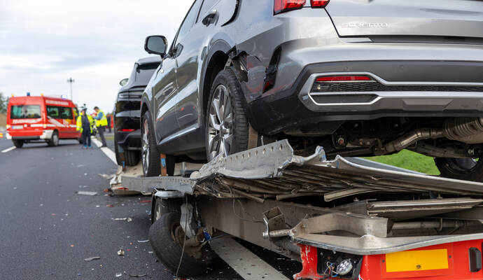 Unfall A8 Heimsheim LKW Umgekippt
