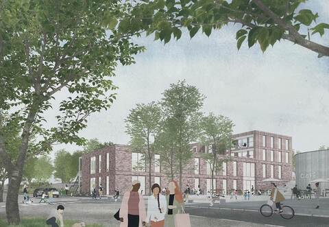 Dieser Entwurf zur Neugestaltung der „Ziegelhöhe“ hat den Architektenwettbewerb gewonnen.